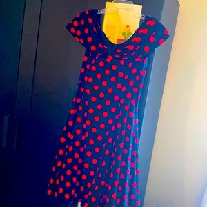 Vintage style OTS polkadot dress . Hearts and Roses sz14 BLK/red. Fits Sz 8/10